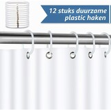 Bonhause Douchegordijn Oceaan Golven - Blauw - 180 x 180 cm - Inclusief 12 haken