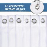 Bonhause Douchegordijn Oceaan Golven - Blauw - 180 x 180 cm - Inclusief 12 haken