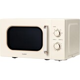COMFEE CMO-M202NC(CM) Vintage retro elegante magnetron met 5 standen, 700 W, 20 l, instelbare timer 0-35 minuten, eenvoudige bediening, binnenverlichting, abrikooscrème