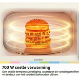 COMFEE CMO-M202NC(CM) Vintage retro elegante magnetron met 5 standen, 700 W, 20 l, instelbare timer 0-35 minuten, eenvoudige bediening, binnenverlichting, abrikooscrème