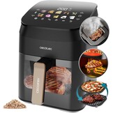 Cecotec Air Fryer Cecofry & Grill Smokin' 4500 4.5 Litres, 1900 W, Grill Plate – Double Resistance, Integrated Smoker, Temperature Adjustable from 104 – 392 °F, 10 Menus - Maat 4.5 L