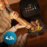 Cecotec Air Fryer Cecofry & Grill Smokin' 4500 4.5 Litres, 1900 W, Grill Plate – Double Resistance, Integrated Smoker, Temperature Adjustable from 104 – 392 °F, 10 Menus - Maat 4.5 L