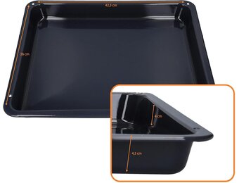 DL-pro Vetpan bakplaat 42,5x36x4,3cm voor AEG Electrolux Juno 387028820/0 3870288200 387028820 diep geëmailleerd voor oven fornuis