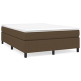 vidaXL Bedframe zonder matras stof donkerbruin 140x200 cm