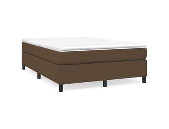 vidaXL Bedframe zonder matras stof donkerbruin 140x200 cm