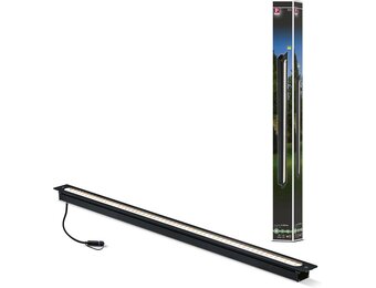 Paulmann 93921 Outdoor Plug & Shine vloerinbouwarmatuur IP67 3000K 8W 24V stralingshoek 95 ° 93921 LED inbouwspot terrasverlichting, buitenverlichting, 90 x 5,4 x 4,5 cm, Antraciet