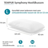 TEMPUR Symphony hoofdkussen, stevig liggevoel, L (63 x 43 x 14 cm), wit - Maat L (63 x 43 x 14 cm)