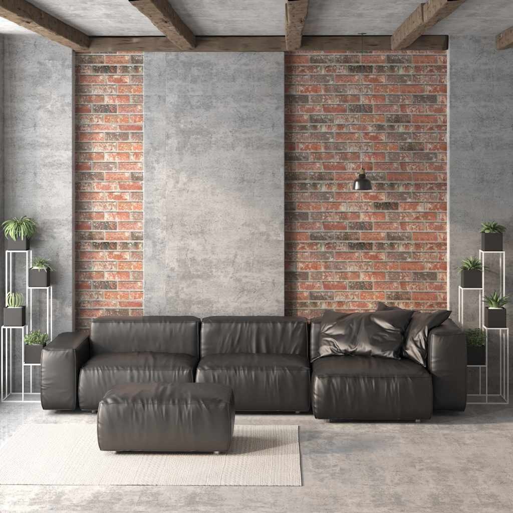 vidaXL Wandpanelen 10 st 3D donkerbruine en grijze baksteen EPS