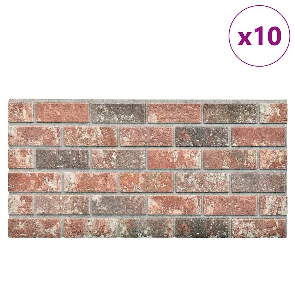 vidaXL Wandpanelen 10 st 3D donkerbruine en grijze baksteen EPS