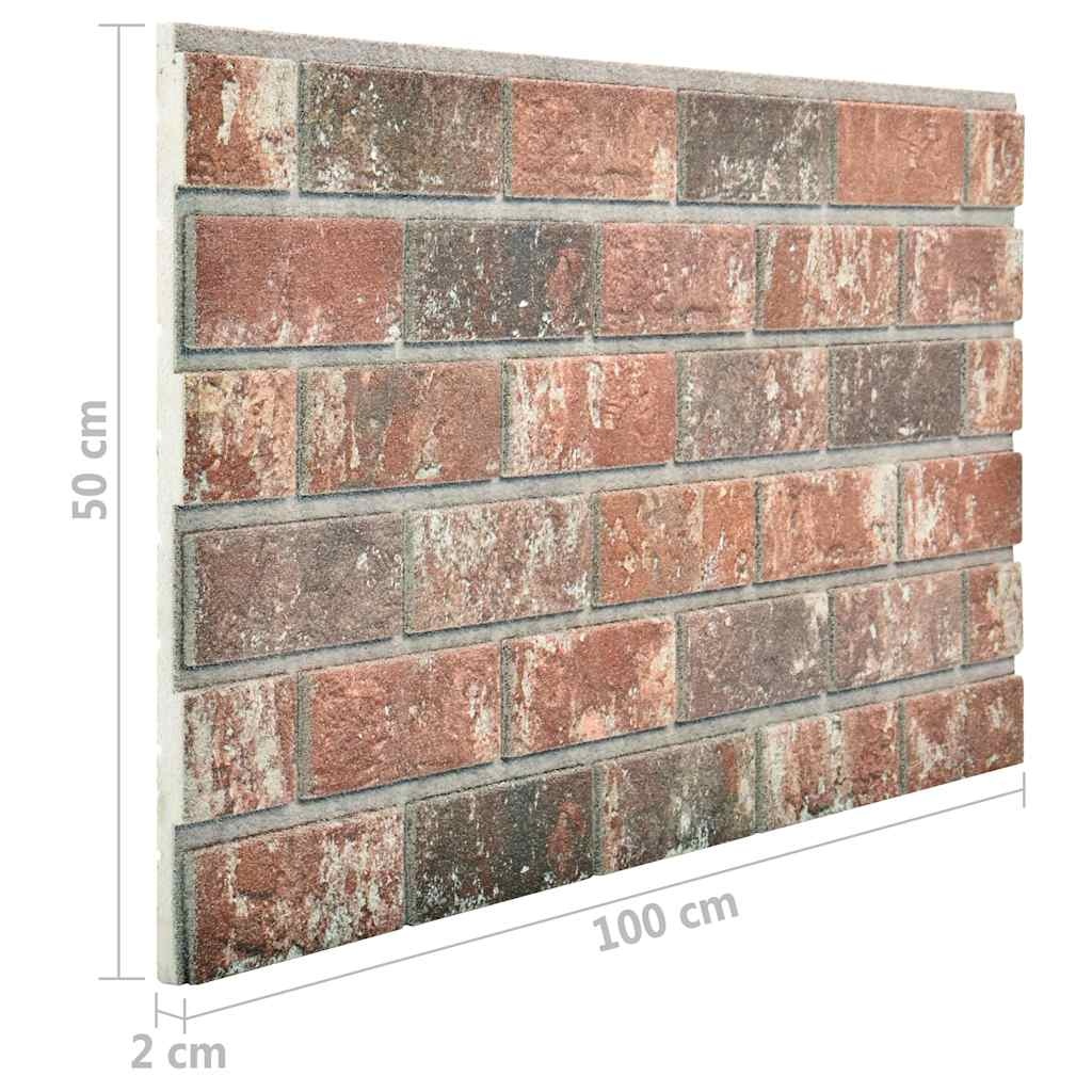 vidaXL Wandpanelen 10 st 3D donkerbruine en grijze baksteen EPS