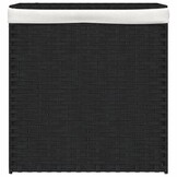 vidaXL Wasmand met 2 vakken 53x35x57 cm poly rattan zwart