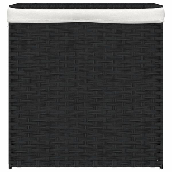 vidaXL Wasmand met 2 vakken 53x35x57 cm poly rattan zwart