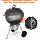 Onlyfire RVS Houtskoolmanden voor 57 cm en 67 cm Kogelbarbecue - Zilver