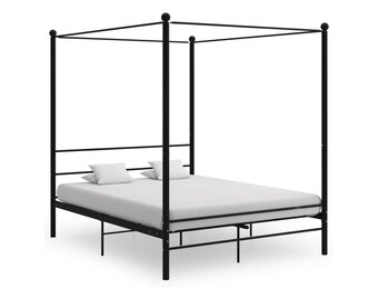 vidaXL Hemelbedframe metaal zwart 160x200 cm