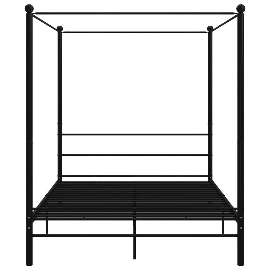 vidaXL Hemelbedframe metaal zwart 160x200 cm