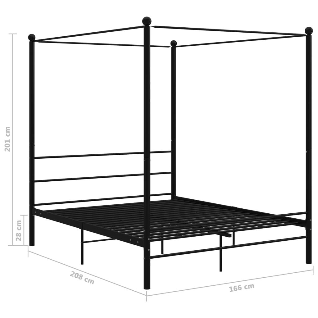 vidaXL Hemelbedframe metaal zwart 160x200 cm