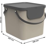 Rotho Albula Afvalscheidingssysteem Set van 4 - 2x25L & 2x40L - Blauw, Cappuccino en Antraciet