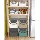 Rotho Albula Afvalscheidingssysteem Set van 4 - 2x25L & 2x40L - Blauw, Cappuccino en Antraciet