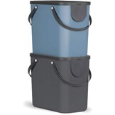 Rotho Albula Afvalscheidingssysteem Set van 4 - 2x25L & 2x40L - Blauw, Cappuccino en Antraciet