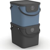 Rotho Albula Afvalscheidingssysteem Set van 4 - 2x25L & 2x40L - Blauw, Cappuccino en Antraciet