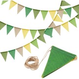 Tikplus Vlaggenlijn Groen 12 Meter - 3 Stuks Bunting Slingers voor Binnen en Buiten