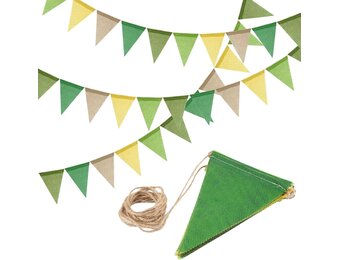 Tikplus Vlaggenlijn Groen 12 Meter - 3 Stuks Bunting Slingers voor Binnen en Buiten
