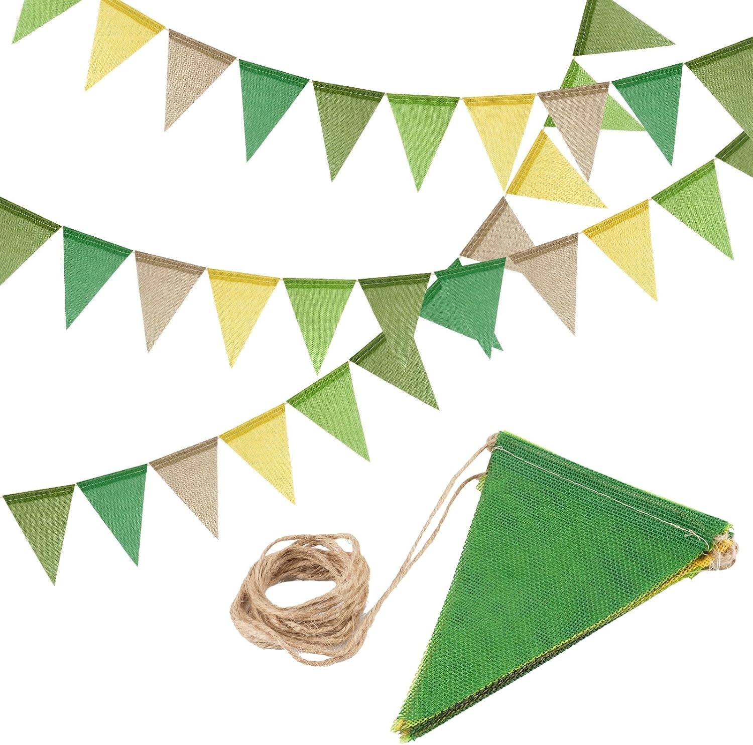 Tikplus Vlaggenlijn Groen 12 Meter - 3 Stuks Bunting Slingers voor Binnen en Buiten