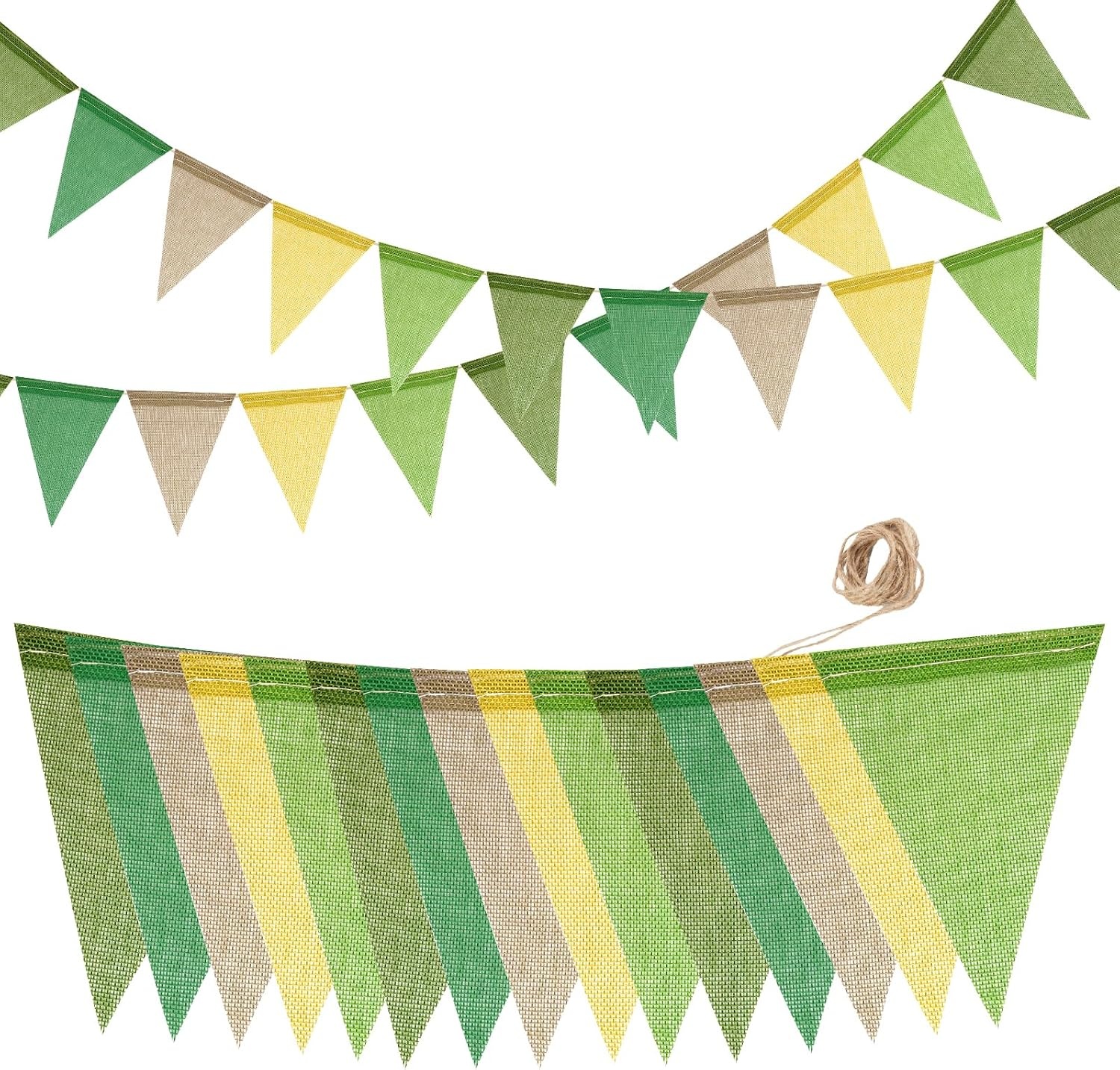 Tikplus Vlaggenlijn Groen 12 Meter - 3 Stuks Bunting Slingers voor Binnen en Buiten