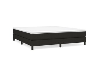 vidaXL Bedframe zonder matras stof zwart 160x200 cm