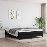 vidaXL Bedframe zonder matras stof zwart 160x200 cm