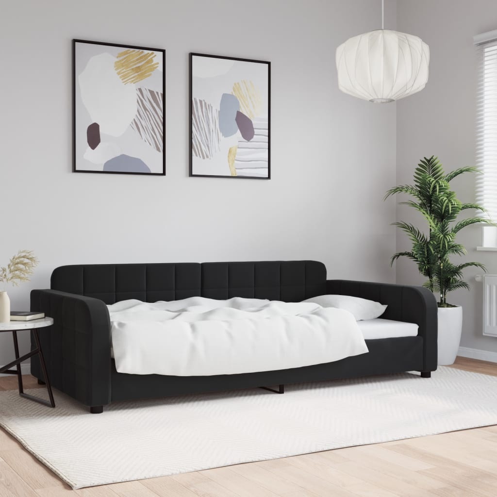 vidaXL Slaapbank 100x200 cm fluweel zwart