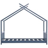 vidaXL Kinderbedframe massief grenenhout grijs 70x140 cm