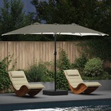vidaXL Tuinparasol Zand en Antraciet 385 x 209 x 244 cm Polyester
