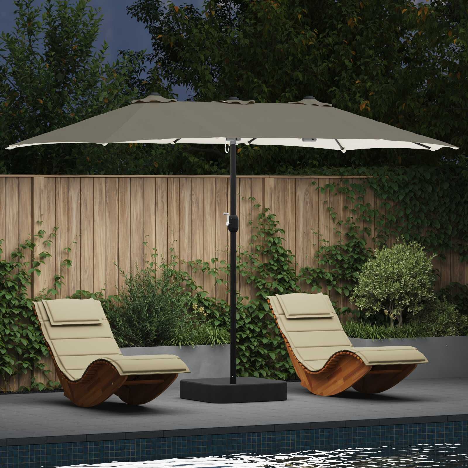 vidaXL Tuinparasol Zand en Antraciet 385 x 209 x 244 cm Polyester