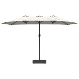 vidaXL Tuinparasol Zand en Antraciet 385 x 209 x 244 cm Polyester