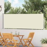 vidaXL Tuinscherm uittrekbaar 100x500 cm crème