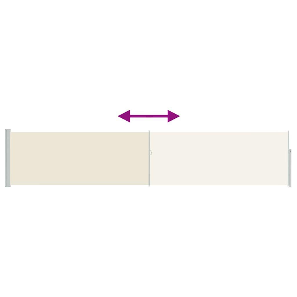 vidaXL Tuinscherm uittrekbaar 100x500 cm crème