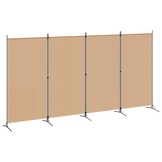 vidaXL 4-panelen roomdivider Beige 346 x 180 cm Stof