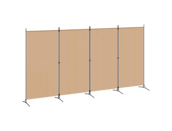vidaXL 4-panelen roomdivider Beige 346 x 180 cm Stof
