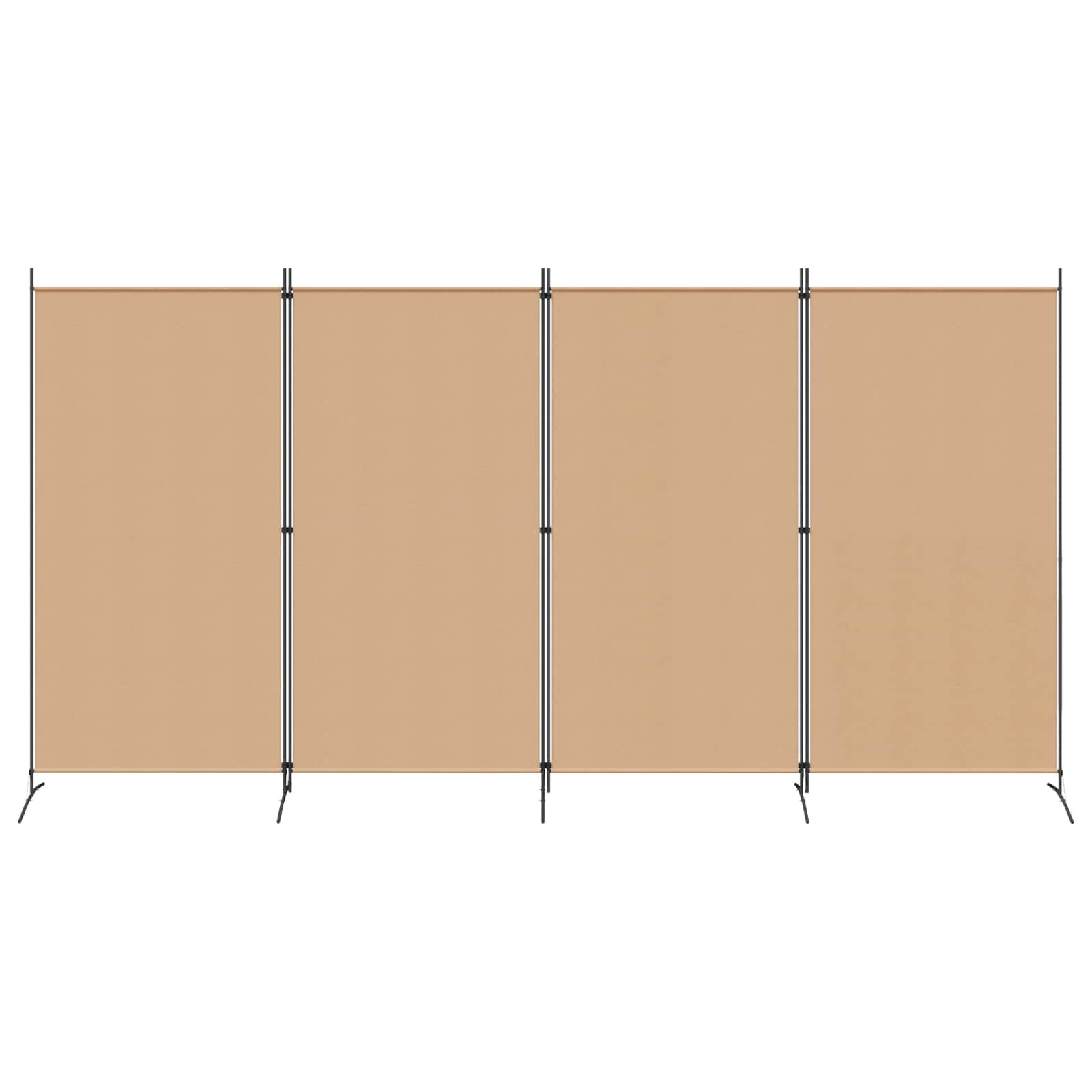 vidaXL 4-panelen roomdivider Beige 346 x 180 cm Stof