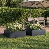 vidaXL Plantenbak 2 st Antraciet 60 x 60 x 20 cm Koudgewalst staal