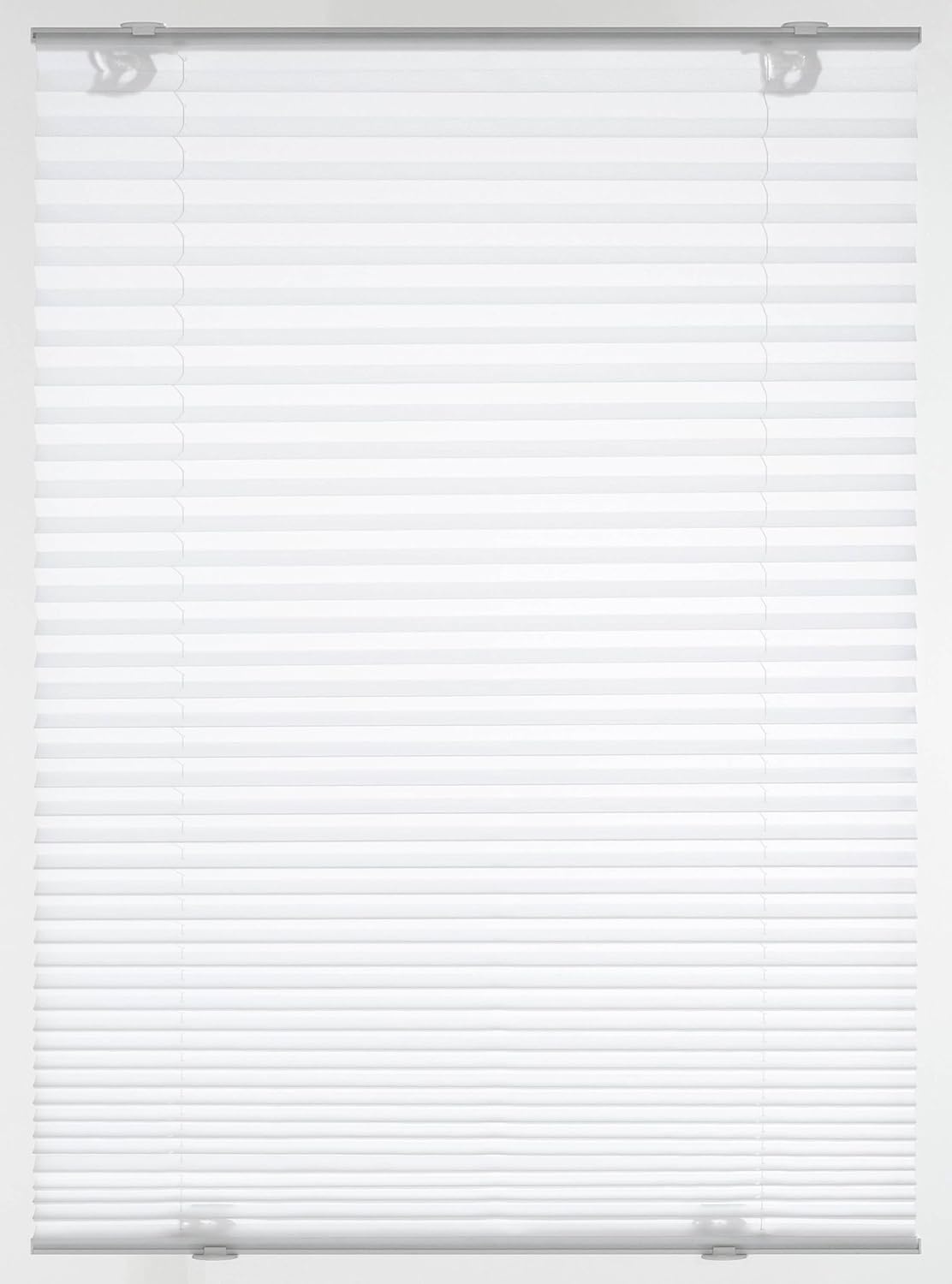 GARDINIA Plisségordijn Solo met zuignappen, ondoorzichtig vouwgordijn, montagemateriaal meegeleverd, 2 geleiders van aluminium, wit, 100 x 130 cm (BxH)