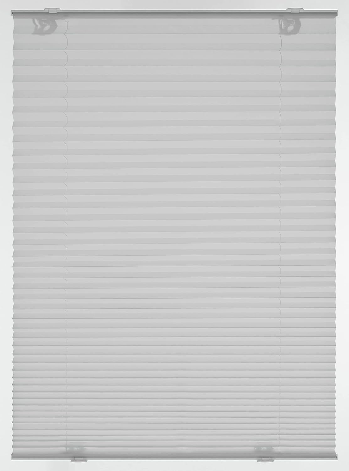 GARDINIA Plisségordijn Solo met zuignappen, ondoorzichtig vouwgordijn, montagemateriaal meegeleverd, 2 geleiders van aluminium, wit, 100 x 130 cm (BxH)