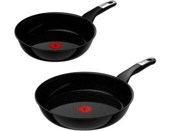 Tefal Explore Ceramic G2149032 Set van 2 Anti-aanbak Koekenpannen 24 en 28 cm, Keramische Titaniumlaag, Inductiegeschikt, Thermo-Spot Indicator, PFOA-vrij, Vaatwasmachinebestendig