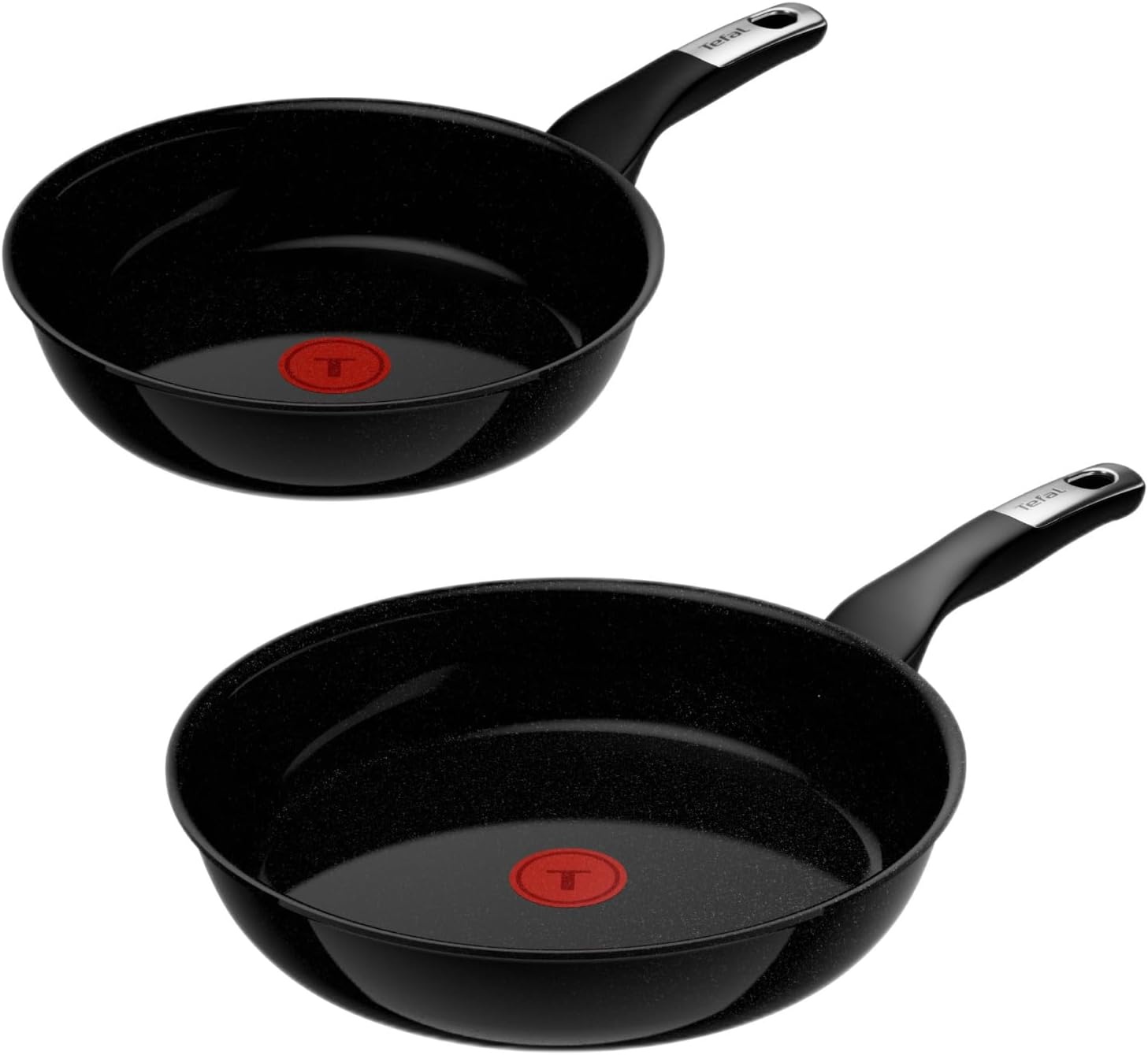 Tefal Explore Ceramic G2149032 Set van 2 Anti-aanbak Koekenpannen 24 en 28 cm, Keramische Titaniumlaag, Inductiegeschikt, Thermo-Spot Indicator, PFOA-vrij, Vaatwasmachinebestendig