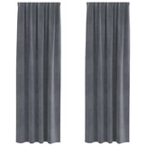 vidaXL Gordijnen 2 st Lichtgrijs 140 x 245 cm fluweel