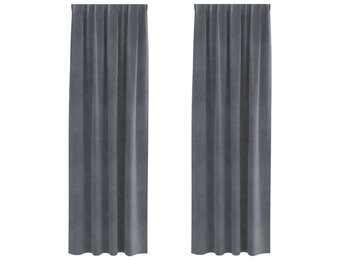 vidaXL Gordijnen 2 st Lichtgrijs 140 x 245 cm fluweel