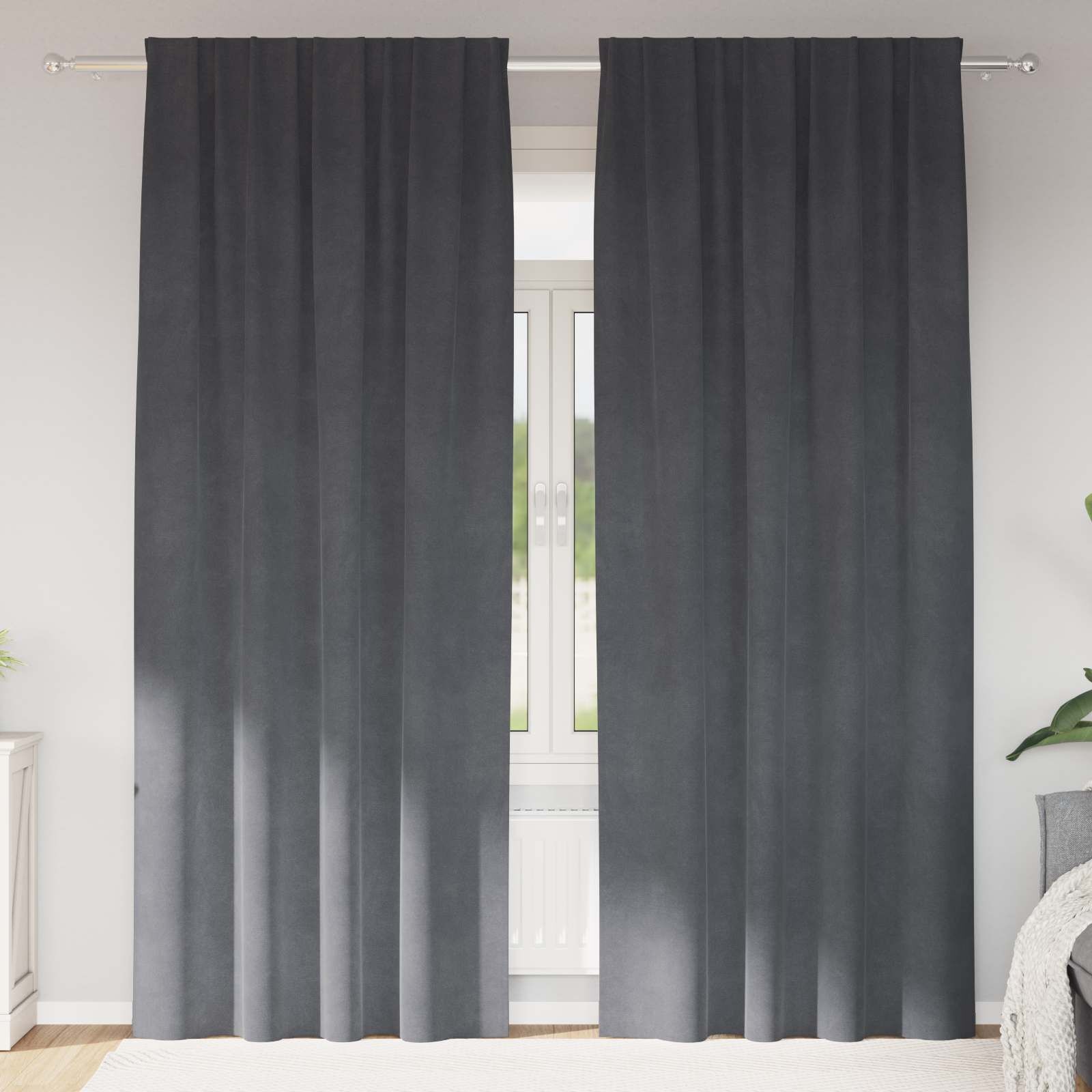 vidaXL Gordijnen 2 st Lichtgrijs 140 x 245 cm fluweel