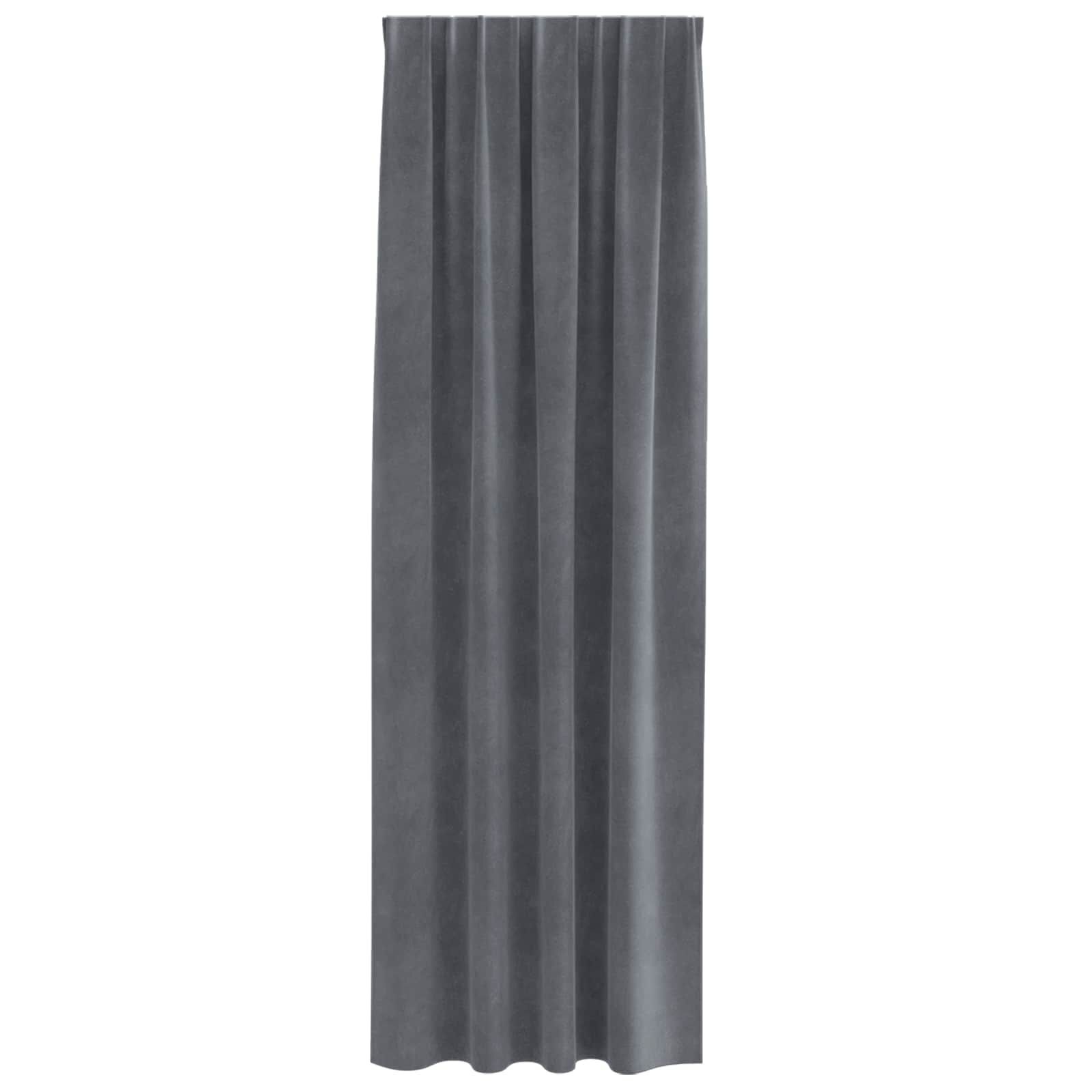 vidaXL Gordijnen 2 st Lichtgrijs 140 x 245 cm fluweel