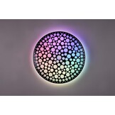 Reality Leuchten LED plafondlamp Chizu R67161132, kunststof zwart mat, incl. 22 Watt Rainbow LED, afstandsbediening, dimmer, kleurverandering, nachtlampje